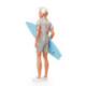 Barbie The Movie Muñeco Ken con Conjunto de Playa a Rayas Rosa y Verde Pastel, Tabla de Surf y Zapatillas