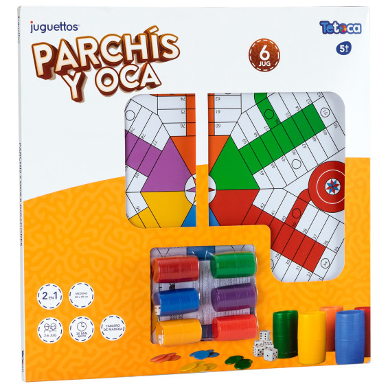Tetoca Parchís y Oca 6 Jugadores 40 cm