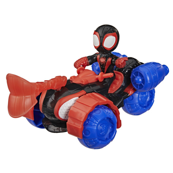 Spidey and his Amazing Friends Figura Miles Spin Morales con Aracno Triciclo