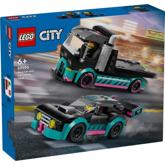 LEGO City Great Vehicles Coche de Carreras y Camión De Transporte - 60406