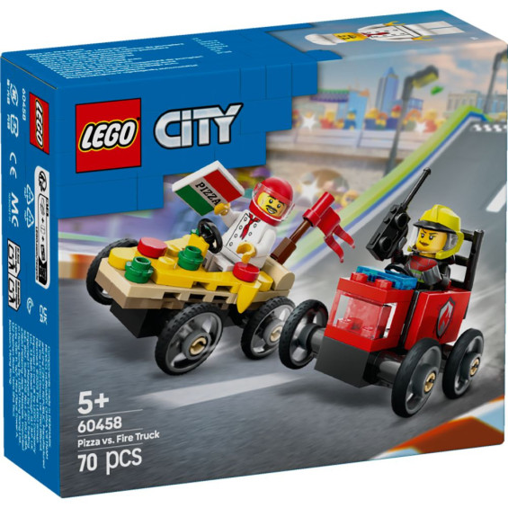 LEGO City Great Vehicles Pack de Coches de Carreras Vs Camión de Bomberos - 60458