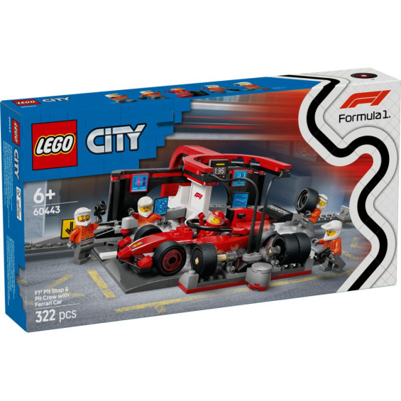 LEGO City Project Alicia 2025 Parada en Boxes de F1 y Equipo de Mecánicos con Coche Ferrari - 60443