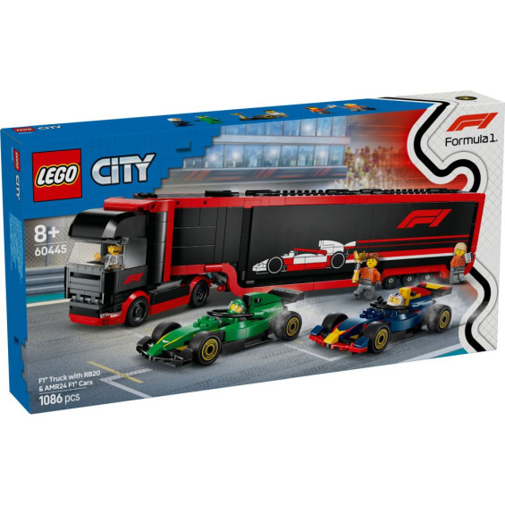 LEGO City Project Alicia 2025 Camión de F1 con Coches de F1 RB20 y AMR24 - 1086
