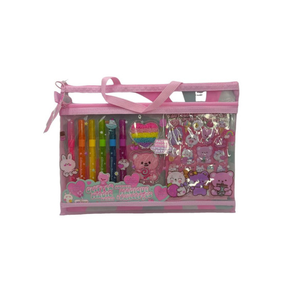 Estuche con Accesorios de Papelería Purpurina