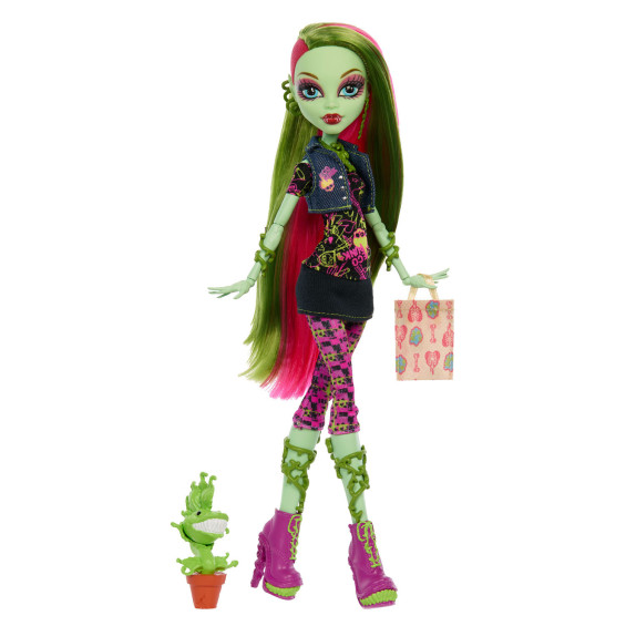 Monster High Muñeca Venus McFlytrap Boo-riginal Creeproduction con Diario, Soporte para la Muñeca y Mascota