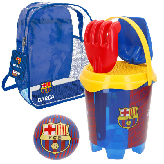 F. C. Barcelona Mochila Set de Playa con Cubo y Accesorios