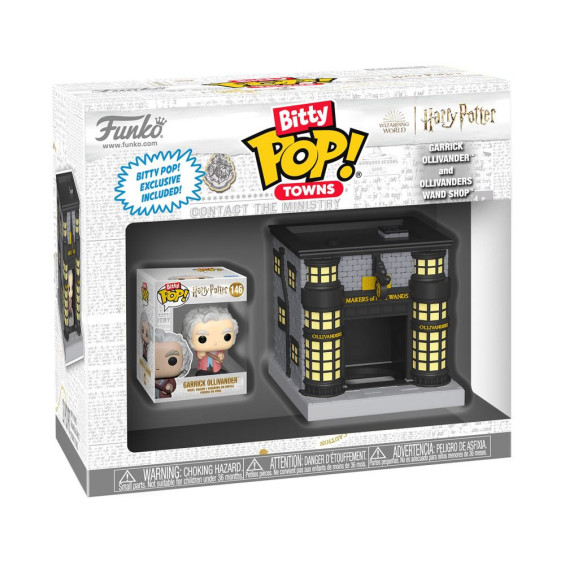 Funko Pop! Bitty Towns Figura Garrick Ollivander y Tienda de Varitas Mágicas