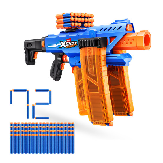 XSHOT Insanity Motorized Clip Mania Lanzador con 72 Dardos