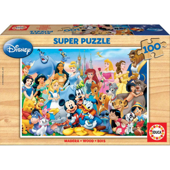Educa Puzzle Madera 100 Piezas El Maravilloso Mundo de Disney - 12002
