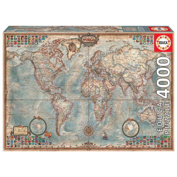 Educa Puzzle 4000 Piezas Mundo Mapa Político - 14827