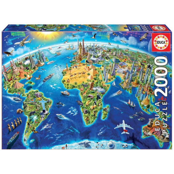 Educa Puzzle 2000 Piezas Símbolos del Mundo - 17129