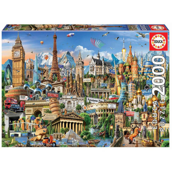 Educa Puzzle 2000 Piezas Símbolos de Europa - 17697