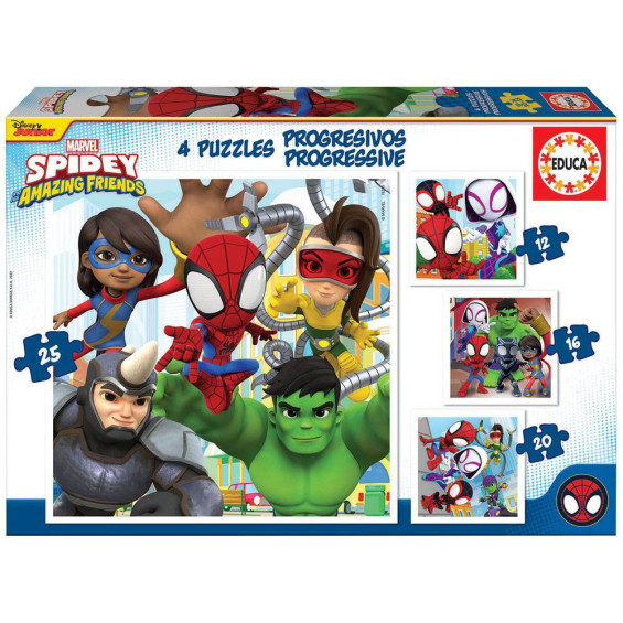 Educa Puzzle Progresivo 12-16-20-25 Piezas Spidey And His Amazing Friends - 19295