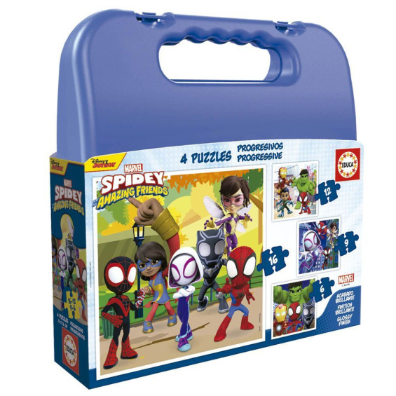 Educa Puzzle Progresivo 6-9-12-16 Piezas en Maleta Spidey And His Amazing Friends - 19580