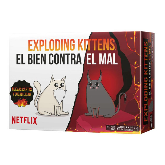 Asmodee Exploding Kittens el Bien contra el Mal Juego de Mesa