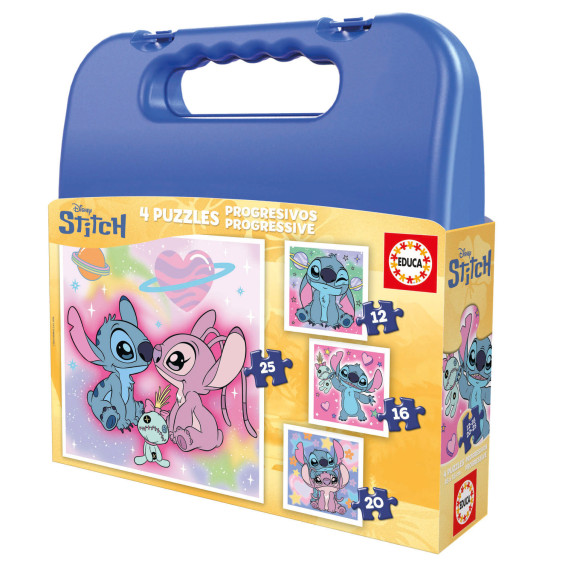Educa Puzzle Progresivo 12-16-20-25 Piezas Maleta Stitch - 20472