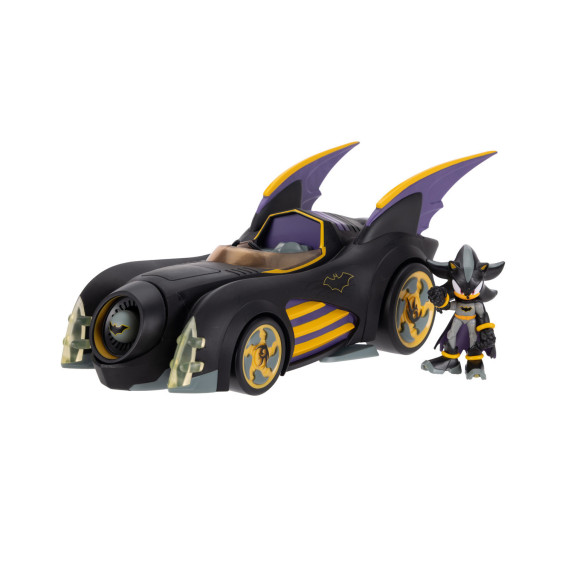 Sonic The Hedgehog DC Batmobile y Figura de Shadow como Batman