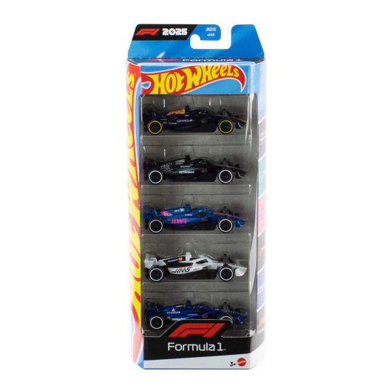 Hot Wheels Pack de 5 Coches de Fórmula 1 Escala 1:64 Varios Modelos
