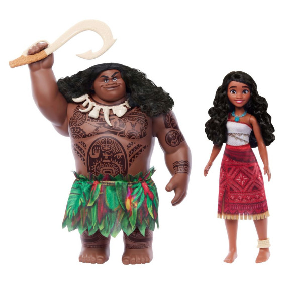 Disney Vaiana 2 Conjunto de Muñecos Vaiana y Maui Viajeros con Accesorios
