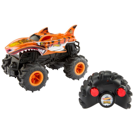 Hot Wheels Monster Trucks Coche Teledirigido, HW Tiger Shark RC