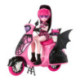 Monster High Draculaura con Moto Vampirística y Mascota