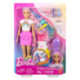 Barbie Muñeca Mechas Arcoíris con Melena Extralarga y 12 Accesorios para Peinarla