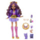 Monster High Muñeca Clawdeen Wolf con Falda de Pelo, Mascota Crescent y 7 Accesorios