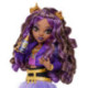 Monster High Muñeca Clawdeen Wolf con Falda de Pelo, Mascota Crescent y 7 Accesorios