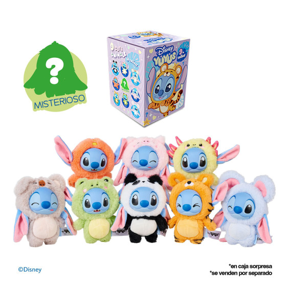 Disney Yuyus Stitch Peluche Coleccionable con Cabeza de Vinilo 12 cm Varios Modelos