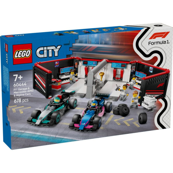LEGO City Project Alicia 2025 Garaje de F1 con Coches Mercedes-AMG y Alpine - 60444