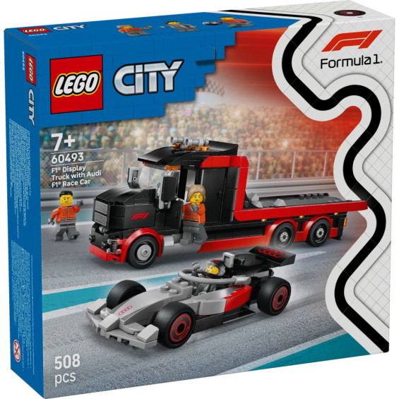LEGO City Camión de Exposición de F1 con Coche de Carreras Audi F1 - 60493