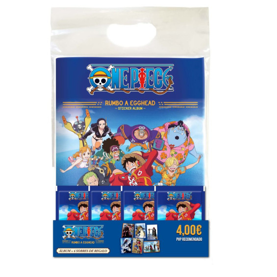 Panini One Piece Starter Pack Álbum y 4 Sobres de Cromos Varios Modelos