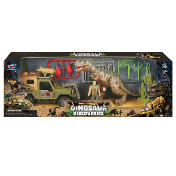 Set de Juguete Dinosaur Rescue con Camión Todoterreno y T-Rex con Sonido
