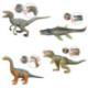 Set de 4 Figuras de Dinosaurios Grandes con Mosasaurus, T-Rex y Movimiento
