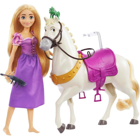 Disney Princess Muñeca Rapunzel y Caballo Máximus