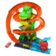 Hot Wheels City Conjunto de Juego T-Rex Batalla en Llamas con Coche Metálico Escala 1:64 y Dinosaurio Enemigo