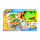 Hot Wheels City Conjunto de Juego T-Rex Batalla en Llamas con Coche Metálico Escala 1:64 y Dinosaurio Enemigo