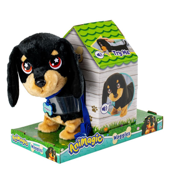 Animagic Peluche Waggles Mi Perrito Salchicha