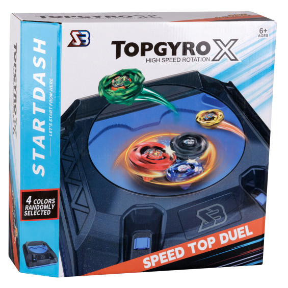 Estadio de Batalla Topgyro X Speed Top Duel con 2 Peonzas y Lanzadores