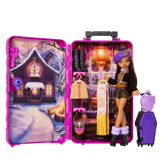 Monster High Skulltimate Secrets Destino: Cabaña Terrorífica Muñeca Clawdeen Wolf y Accesorios