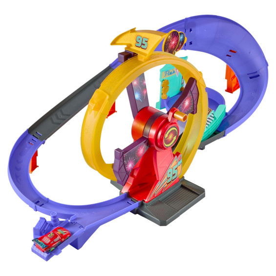 Disney Pixar Cars Juego de Pista para Coches con Rayo McQueen Luminoso
