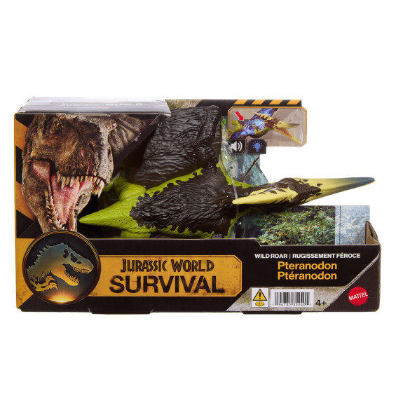 Mattel Jurassic World Survival Figura Dinosaurio Pteranodon Rugido Salvaje con Ataque Devorador y Sonidos