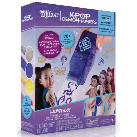 K-Pop Demon Hunters Cool Maker Set de Tatuajes Metaliazados Personalizables