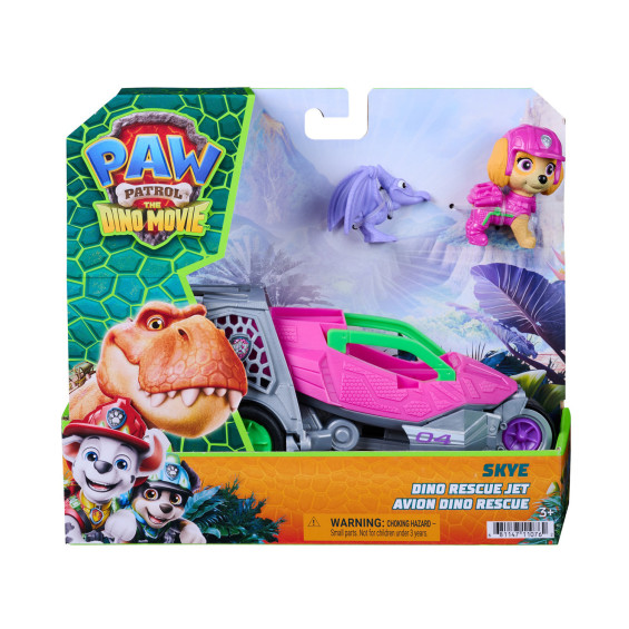 Paw Patrol The Dino Movie Vehículo Dino Rescue Jet con Figura Skye