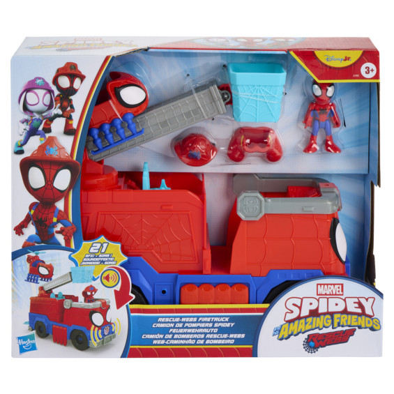 Spidey and his Amazing Friends Rescue-Webs Camión de Bomberos y Figura de Spidey