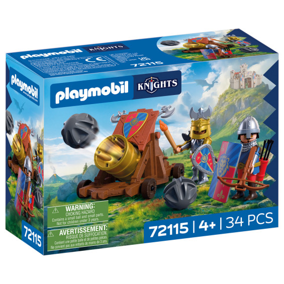 PLAYMOBIL Knights Cañón de Fuego de Caballeros León - 72115
