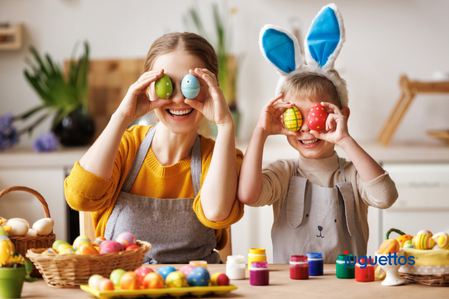 Cómo decorar huevos de Pascua con niños y niñas